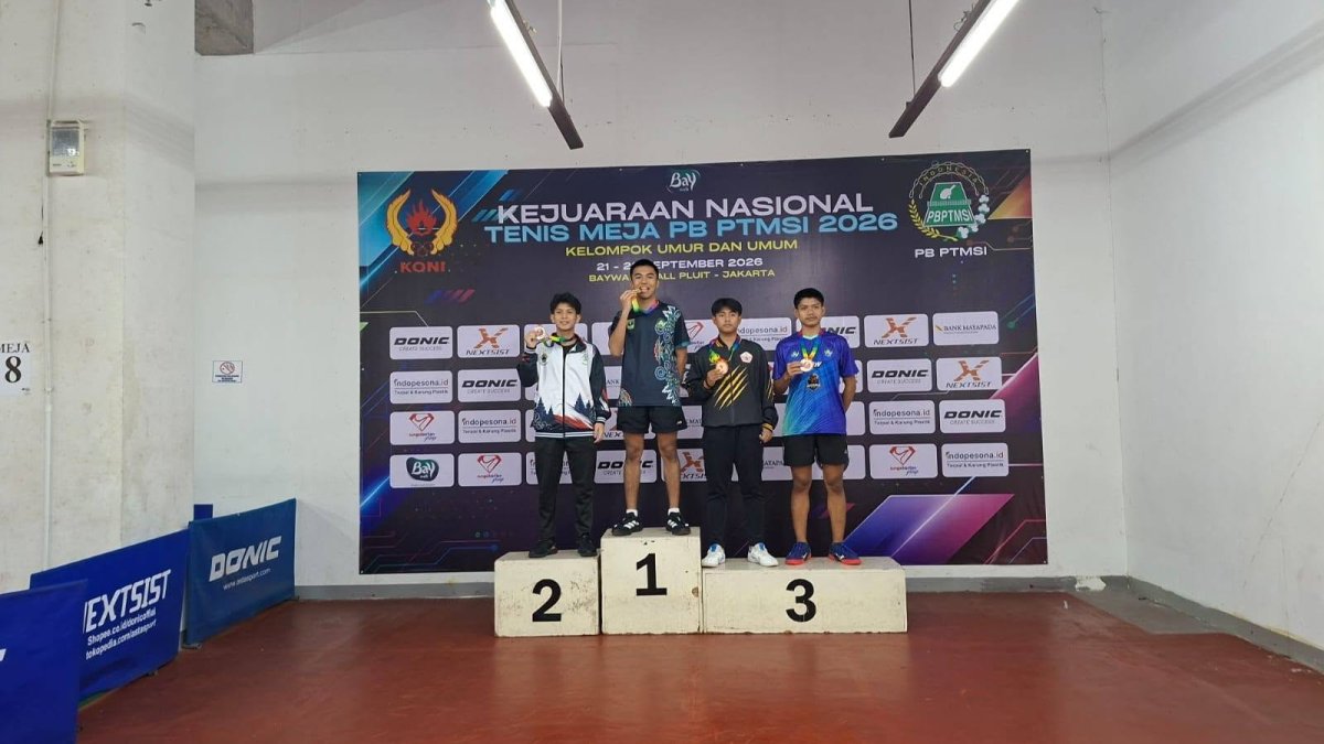 Mumtaz Sumbang Emas, Sumbar Raih 1 Emas dan 3 Perunggu di Kejurnas Tenis Meja 2026